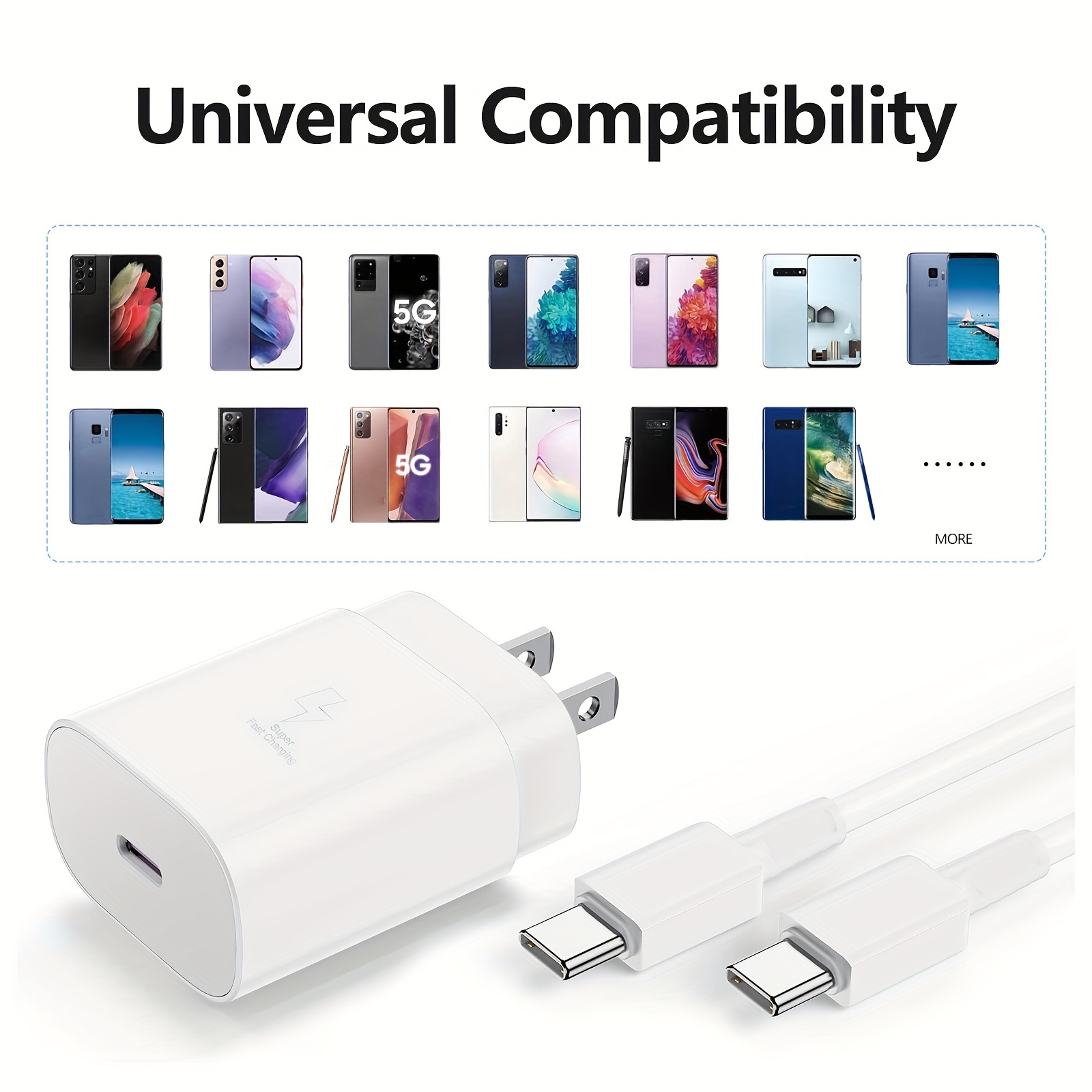 for samsung super fast charger type c charging cable cord with 25w usb c android phone charger block for samsung galaxy s23 s22 s21 s20 plus ultra fe note 20 10 z fold flip a17 details 3