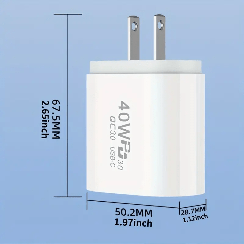 universal charger with 3 ports 2pd 1 usb ports 40w fast charging 3 0 fast usb wall charger portable mobile charger qc 3 0 travel adapter for samsung iphone android mainstream models details 4