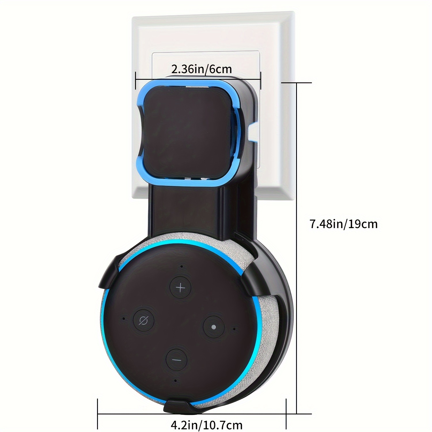 outlet wall mount holder stand for echo dot 3rd gen smart home speakers plug mount for alexa with cable management details 0