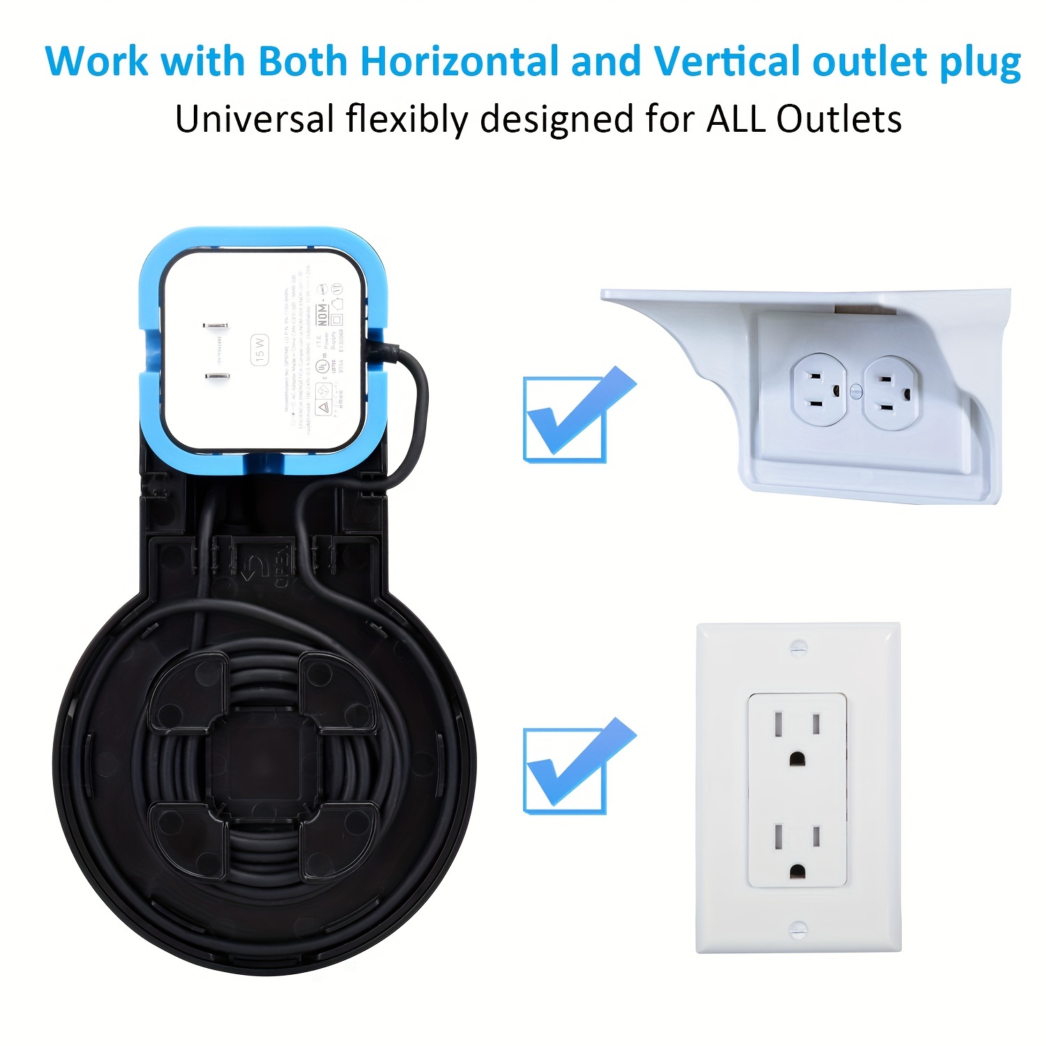 outlet wall mount holder stand for echo dot 3rd gen smart home speakers plug mount for alexa with cable management details 5