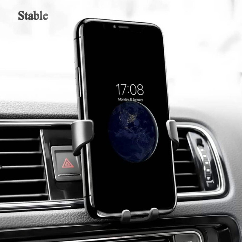 universal gravity auto phone holder for car air vent clip mount mobile phone holder cellphone stand for iphone for samsung details 7