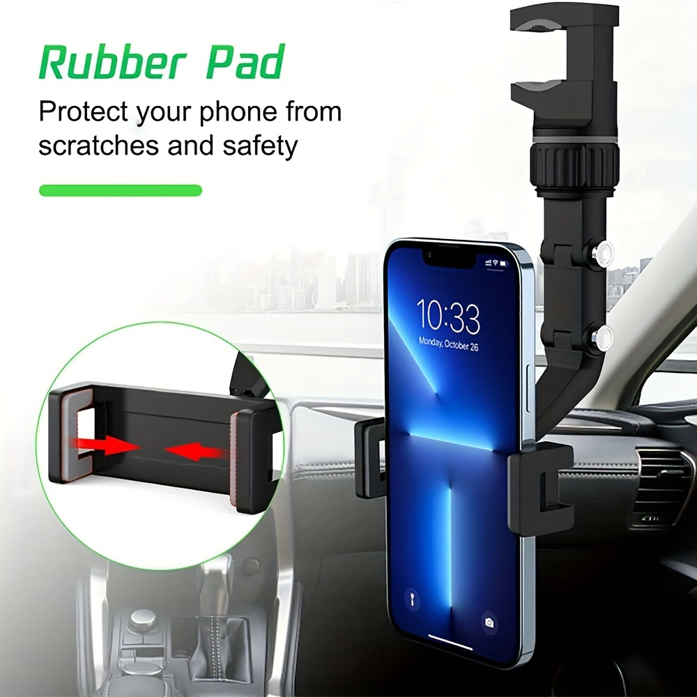 car mobile phone holder multi functional 360 rotating inspection mirror seat suspension rearview mirror rear pillow office desk kitchen multi scene universal mobile phone holder mobile phone holder details 4