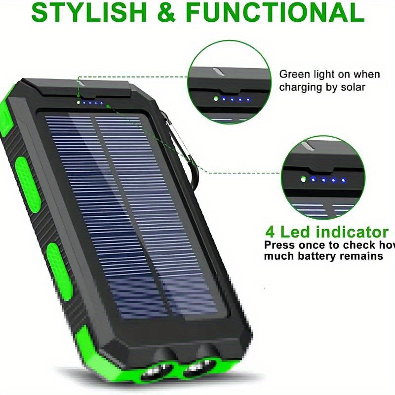 solar charging bank strong lighting at night suitable for charging all models of mobile phones easy to carry suitable for camping mountain climbing and other night appearance details 1