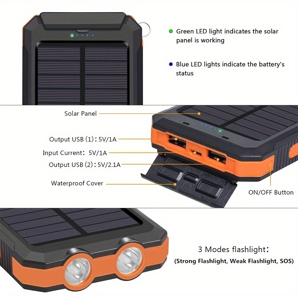 solar charging bank strong lighting at night suitable for charging all models of mobile phones easy to carry suitable for camping mountain climbing and other night appearance details 3
