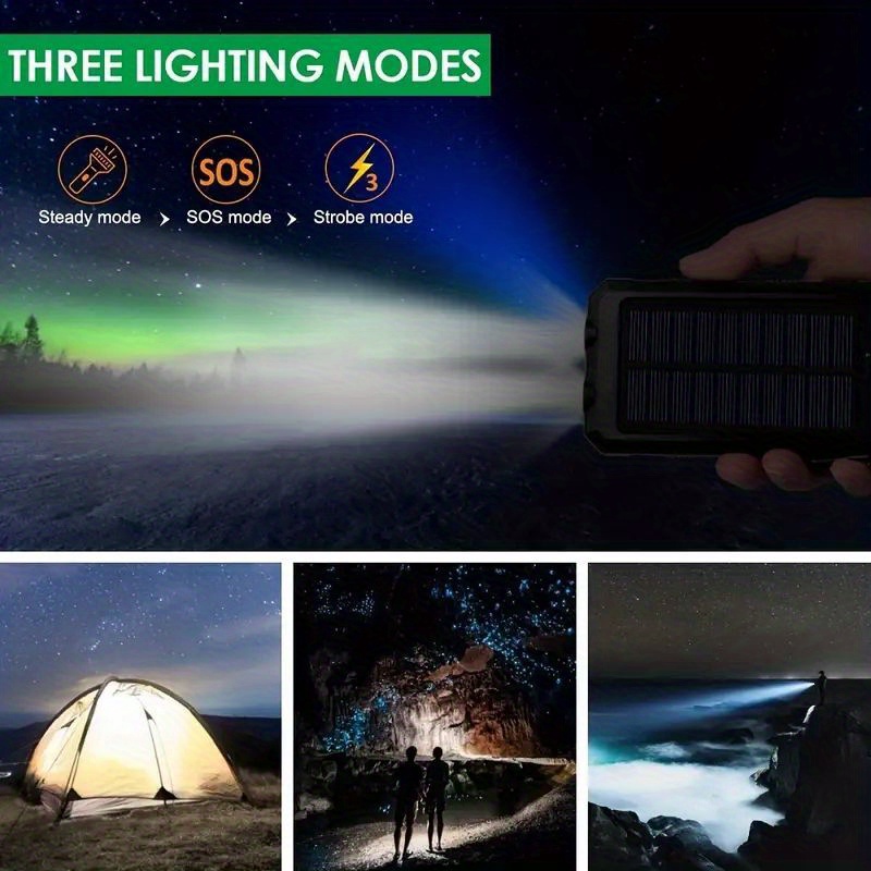 solar charging bank strong lighting at night suitable for charging all models of mobile phones easy to carry suitable for camping mountain climbing and other night appearance details 4