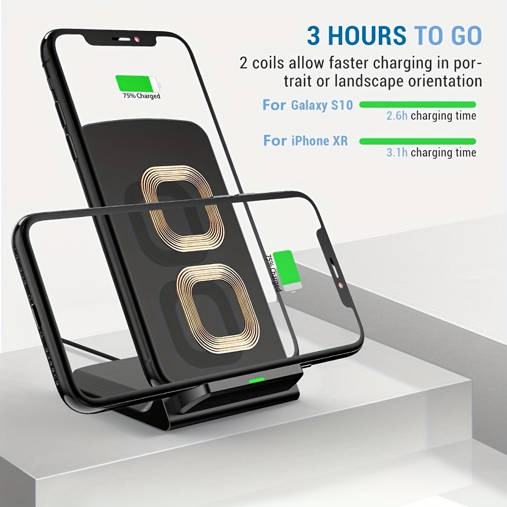 15w ultra fast wireless charger mobile phone holder foldable base holder for ios portable trial mobile wireless charger details 4