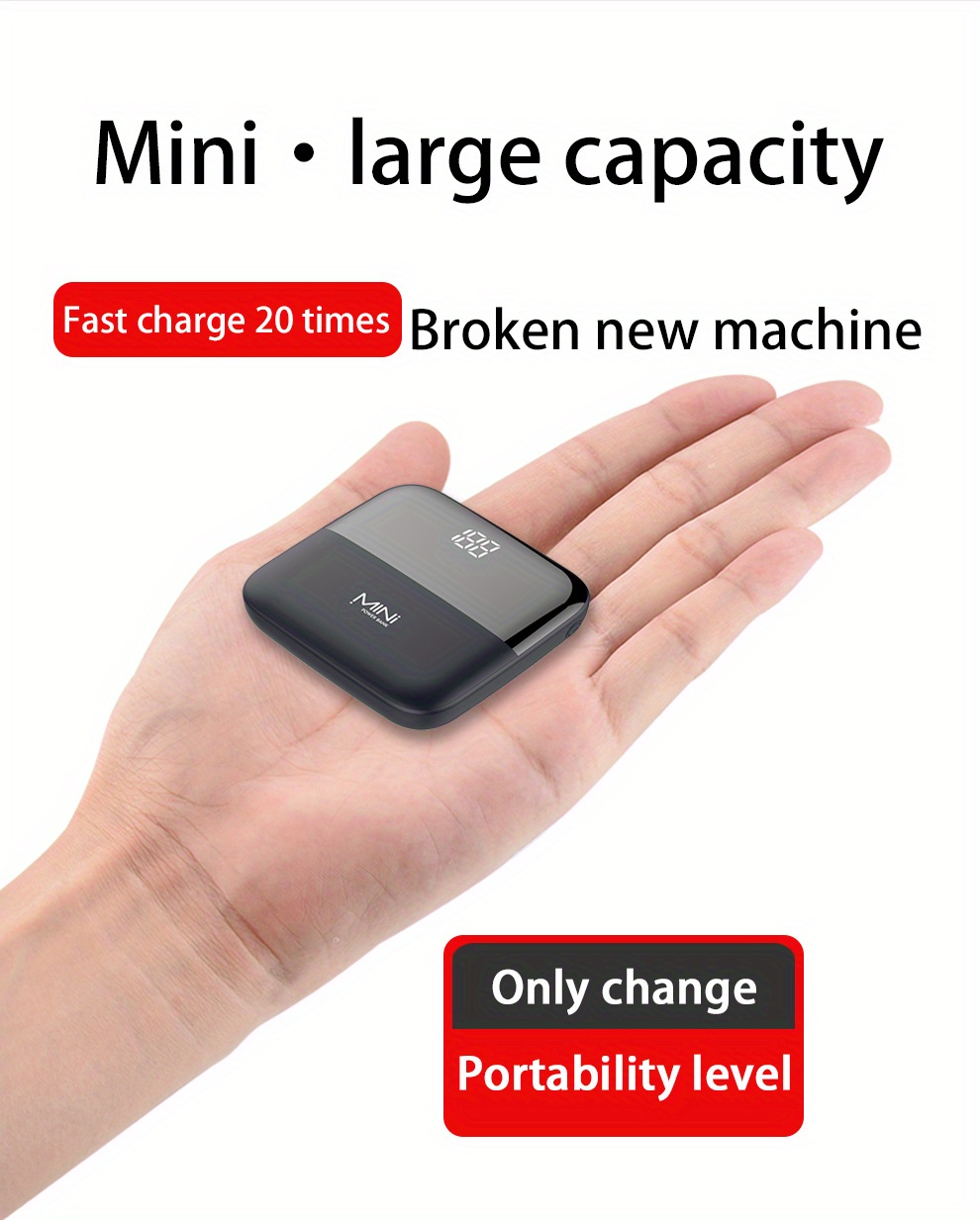 10000mah 5v2a fast charging mini cute portable pocket power bank small size large capacity high appearance details 10