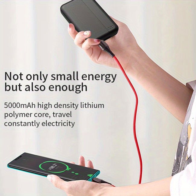 mini power bank 5000mah for phone chaging portable slim small battery dual usb for travel phone charger details 2