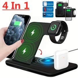 15W 4 In 1 Wireless Charger Stand Pad For IPhone 14 13 12 Apple Watch 15W Foldable Fast Charging Dock Station For Airpods Pro IWatch