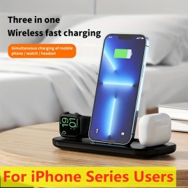 3 In 1 Wireless Charger Stand For IPhone 14 13 12 11 X XR 8 For IWatch Fast Charging Dock Station For Airpods Pro For IWatch 8 7