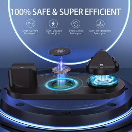 10 In 1 Wireless Charger Stand For IPhone 14 13 12 11 Samsung Xiaomi  Fast Charging Dock Station For Airpods Pro IWatch 7