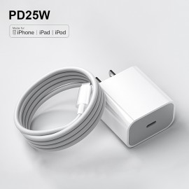 For Iphone Fast Charger 25w Wall Type C For Apple Charging Cable Mobile Phone Power Adaptation Compatible With IPhone 14 13 12 11 Pro Max XR XS X,iPad