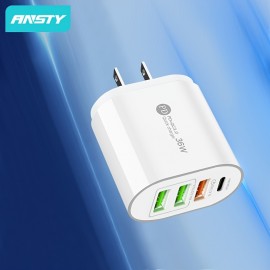 36W  Fast Charging Adaptor With 3USB + PD20w Interfaces Fast Charging  Adaptor Gift For Birthday/Easter/President's Day