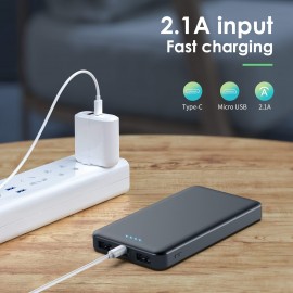 Portable Charger Power Bank 10000mAh Ultra Slim Design Portable Phone Charger With Type C Input & 2 Output Backup Charging External Battery Pack For Smart Phone, Android Phone,Tablet Etc.Compatible With IPhone 15 14 13,12 11 X 8 7 6 , Samsung S20,