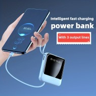 10000mAh Portable Power Bank Battery Charger With Wall Plug LED Display External Battery Pack With 3 Output Lines