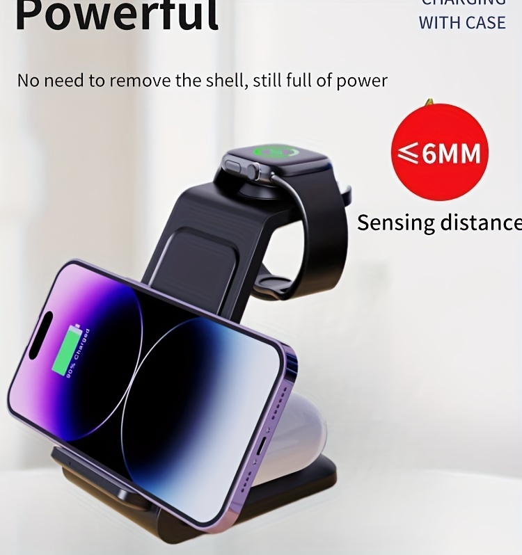 multifunctional wireless charger-3 in 1 multifunctional wireless charger charging station mobile phone holder for iphone iwatch airpods details 14