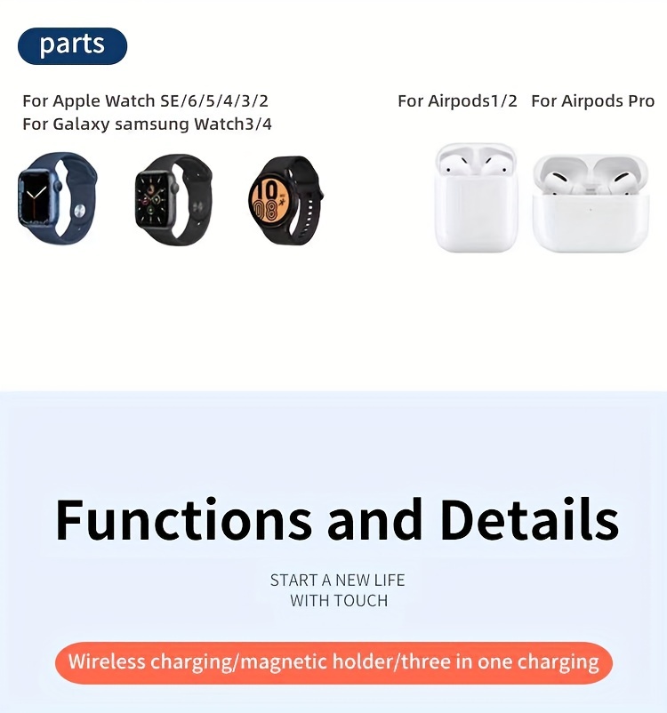 multifunctional wireless charger-3 in 1 multifunctional wireless charger charging station mobile phone holder for iphone iwatch airpods details 18