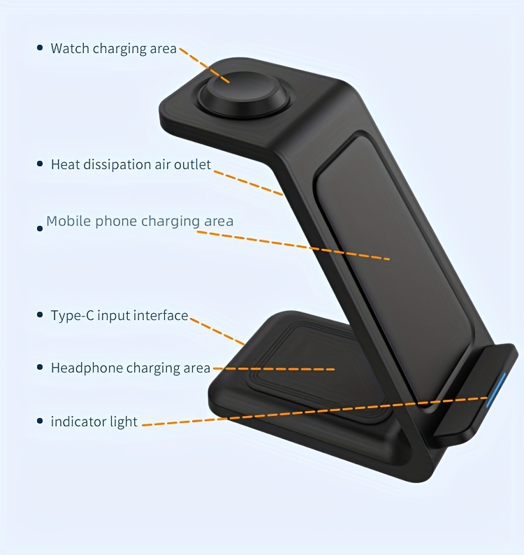 multifunctional wireless charger-3 in 1 multifunctional wireless charger charging station mobile phone holder for iphone iwatch airpods details 19