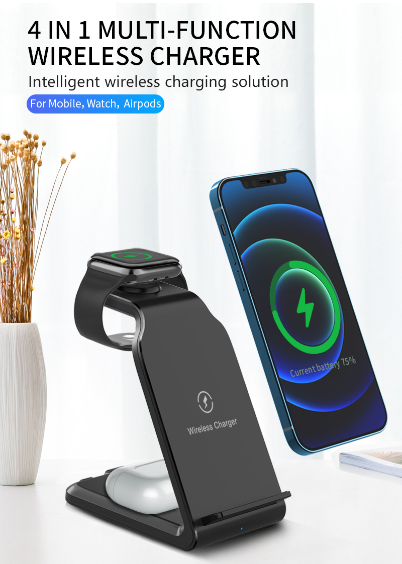 charger station for iphone multiple devices 3 in 1 fast wireless charger stand dock stand for iphone 14 13 12 11 pro x xs 8 plus apple watch series 8 7 6 se 5 4 3 2 airpods 3 2 pro for office home nice small gift for friend details 0