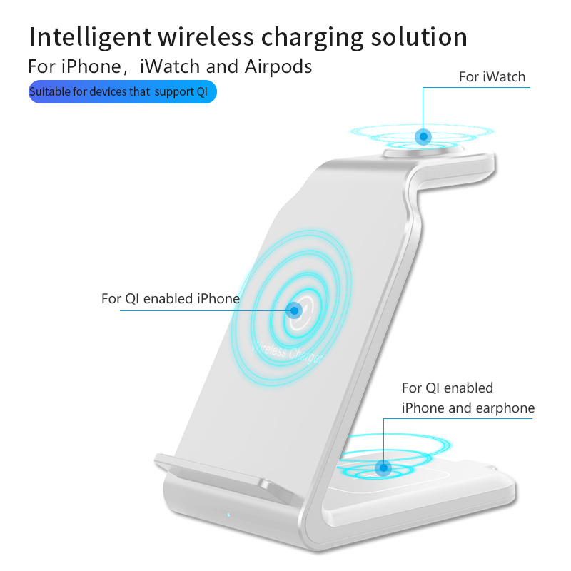 charger station for iphone multiple devices 3 in 1 fast wireless charger stand dock stand for iphone 14 13 12 11 pro x xs 8 plus apple watch series 8 7 6 se 5 4 3 2 airpods 3 2 pro for office home nice small gift for friend details 6