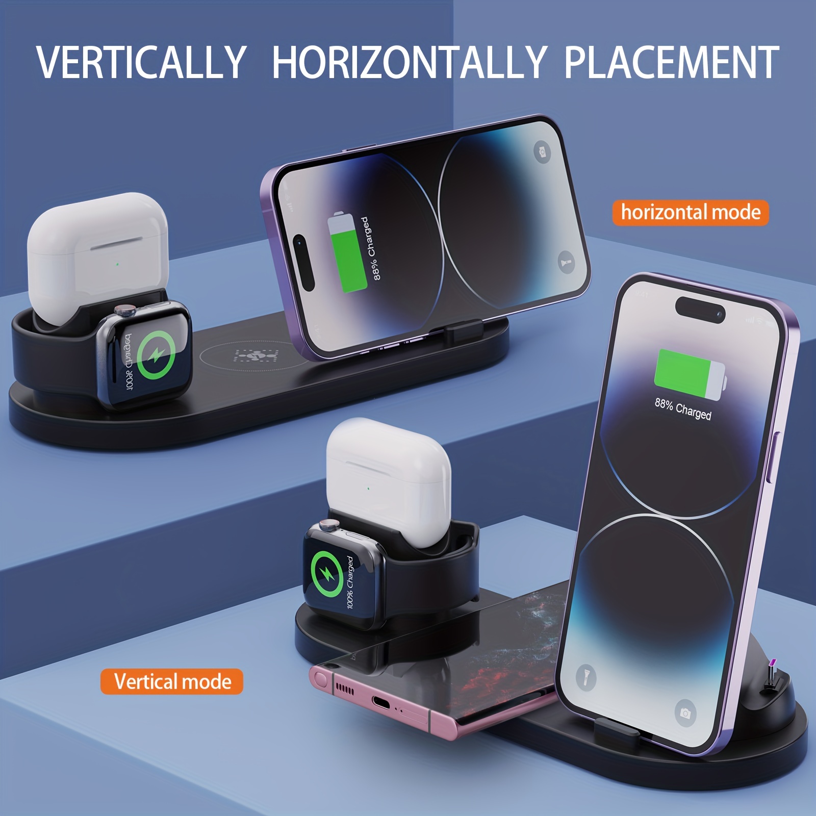 10 in 1 wireless charger stand for iphone 14 13 12 11 samsung xiaomi fast charging dock station for airpods pro iwatch 7 details 4