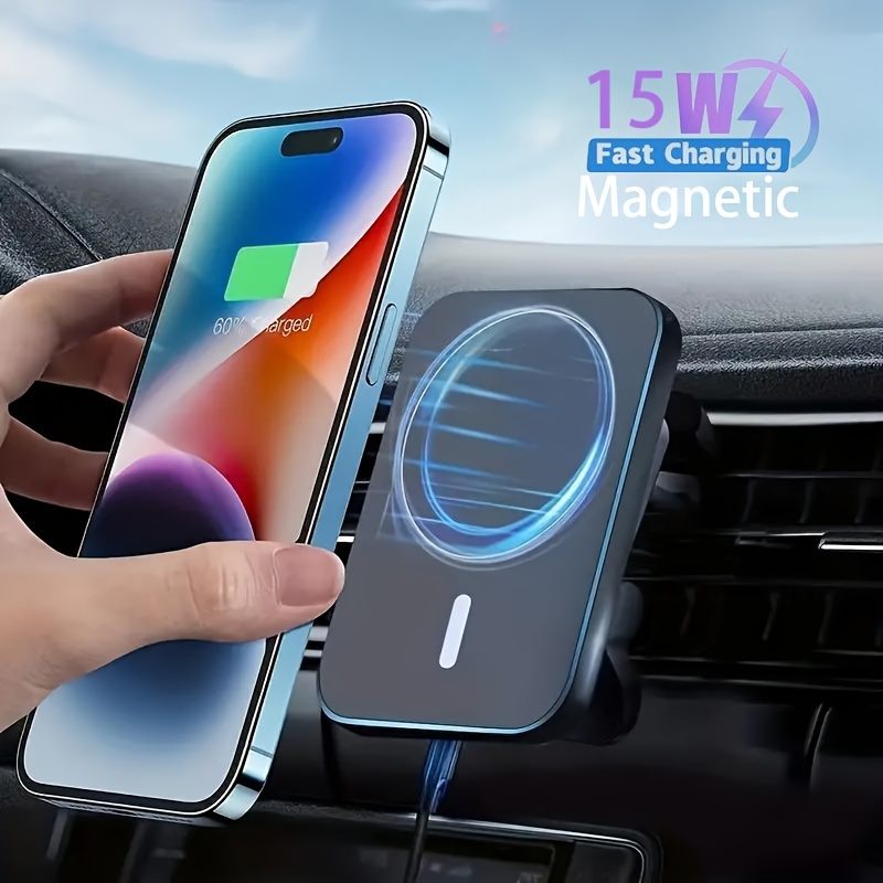15w super fast wireless magnetic car charger for 15 14 13 12 11 pro max mini plus x xr xs max se air vent phone holder macsafe fast charging station prime day details 1