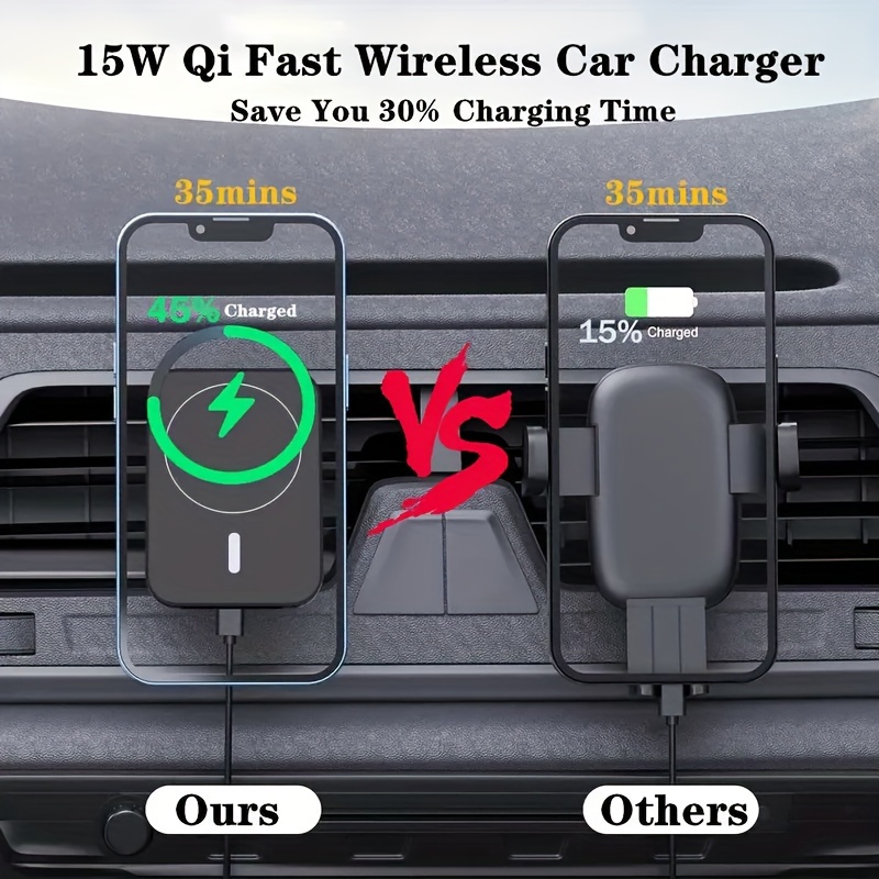 15w super fast wireless magnetic car charger for 15 14 13 12 11 pro max mini plus x xr xs max se air vent phone holder macsafe fast charging station prime day details 5